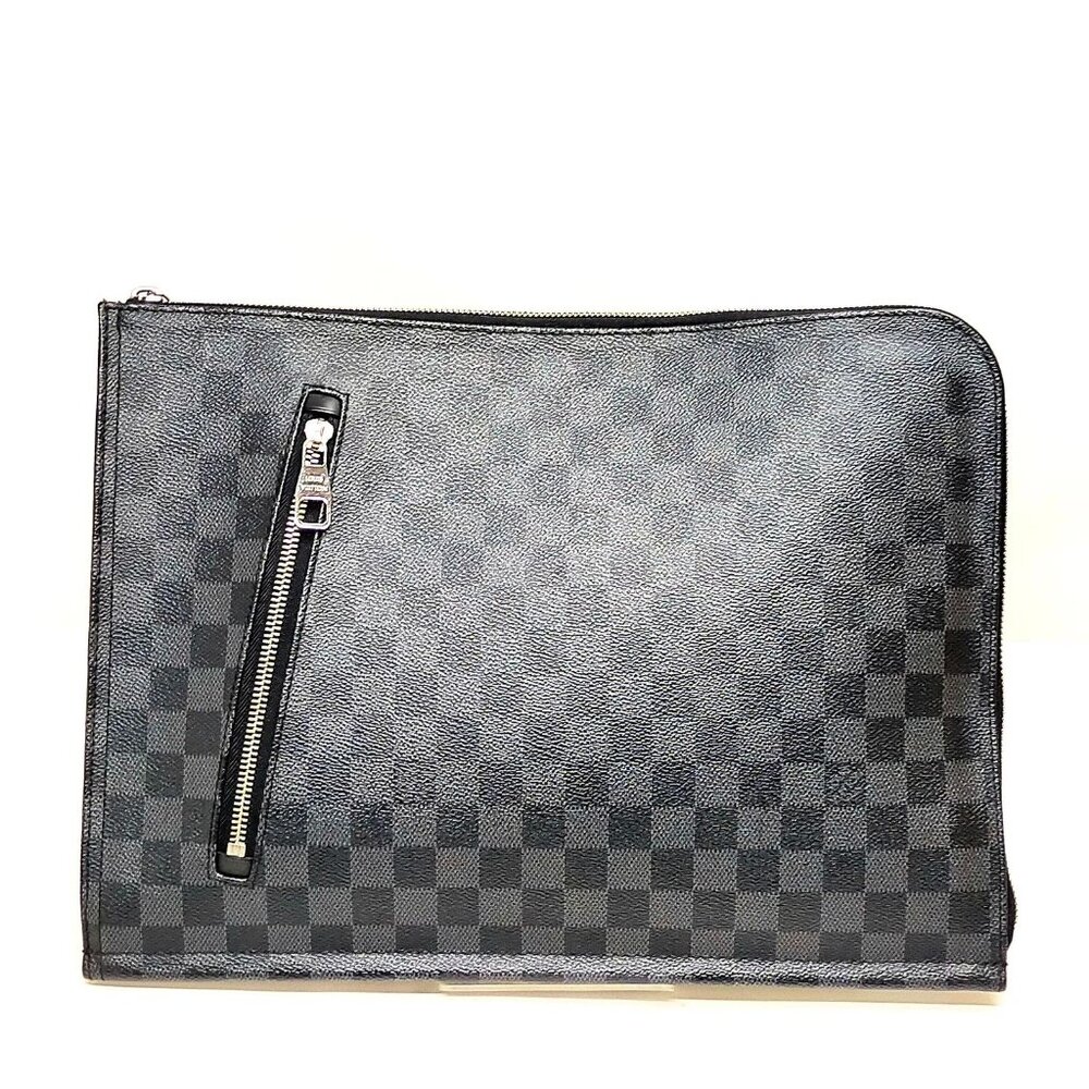 Louis Vuitton LV Brief Case Poche Document Black Damier Graphite 646-071025